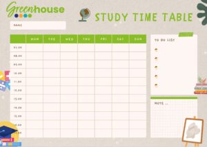 Study education timetable